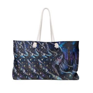 Celestial Night Weekender Bag — Ethereal Starry Woman Travel Tote
