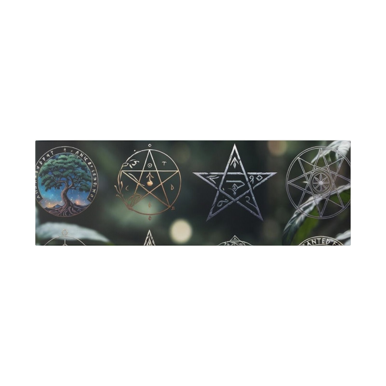 Celestial Moon & Sigils Stretched Canvas – Mystical Wall Art for Bedroom, Meditation, & Witchy Décor - Image 9