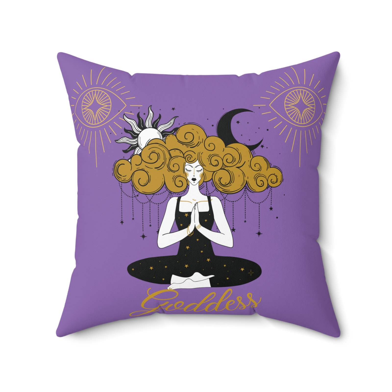 GODDESS in Light Purple Lavender Spun Polyester Square Pillow - Image 10