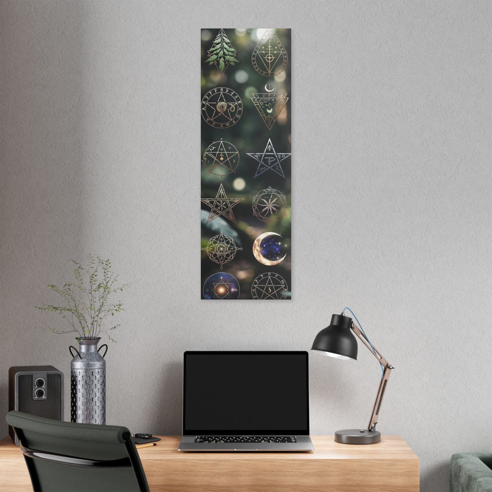 Celestial Moon & Sigils Stretched Canvas – Mystical Wall Art for Bedroom, Meditation, & Witchy Décor - Image 40