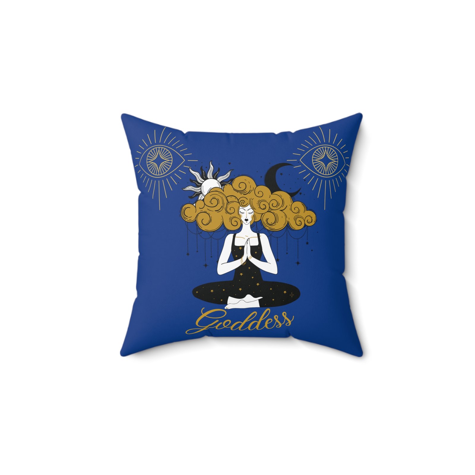 GODDESS in Dark Blue Spun Polyester Square Pillow