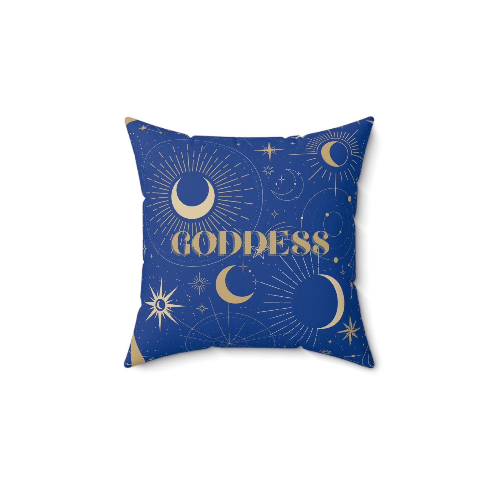 GODDESS in Dark Blue Spun Polyester Square Pillow - Image 2