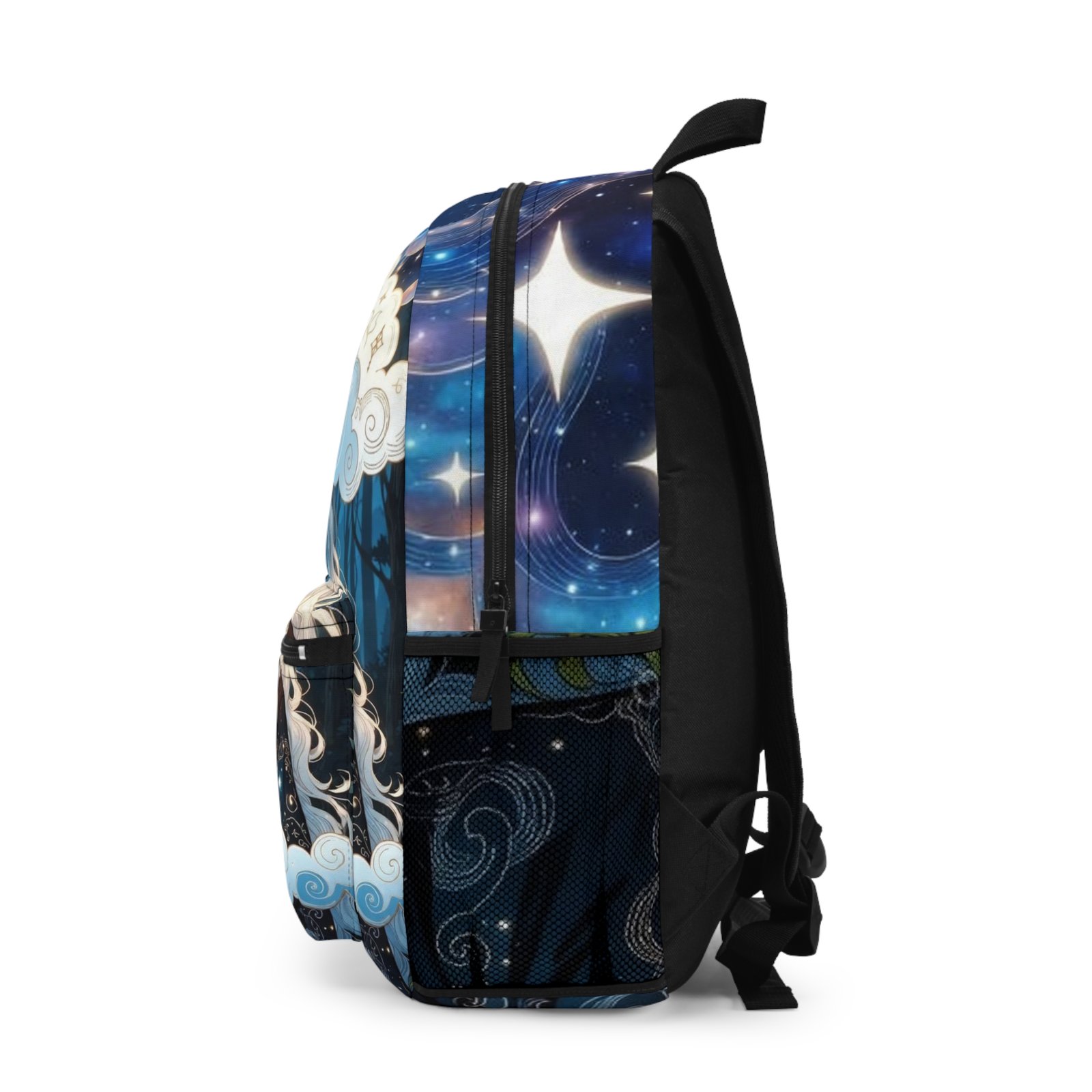 Mystic Dreamer Backpack — Celestial Blue Goddess Art Bag - Image 3