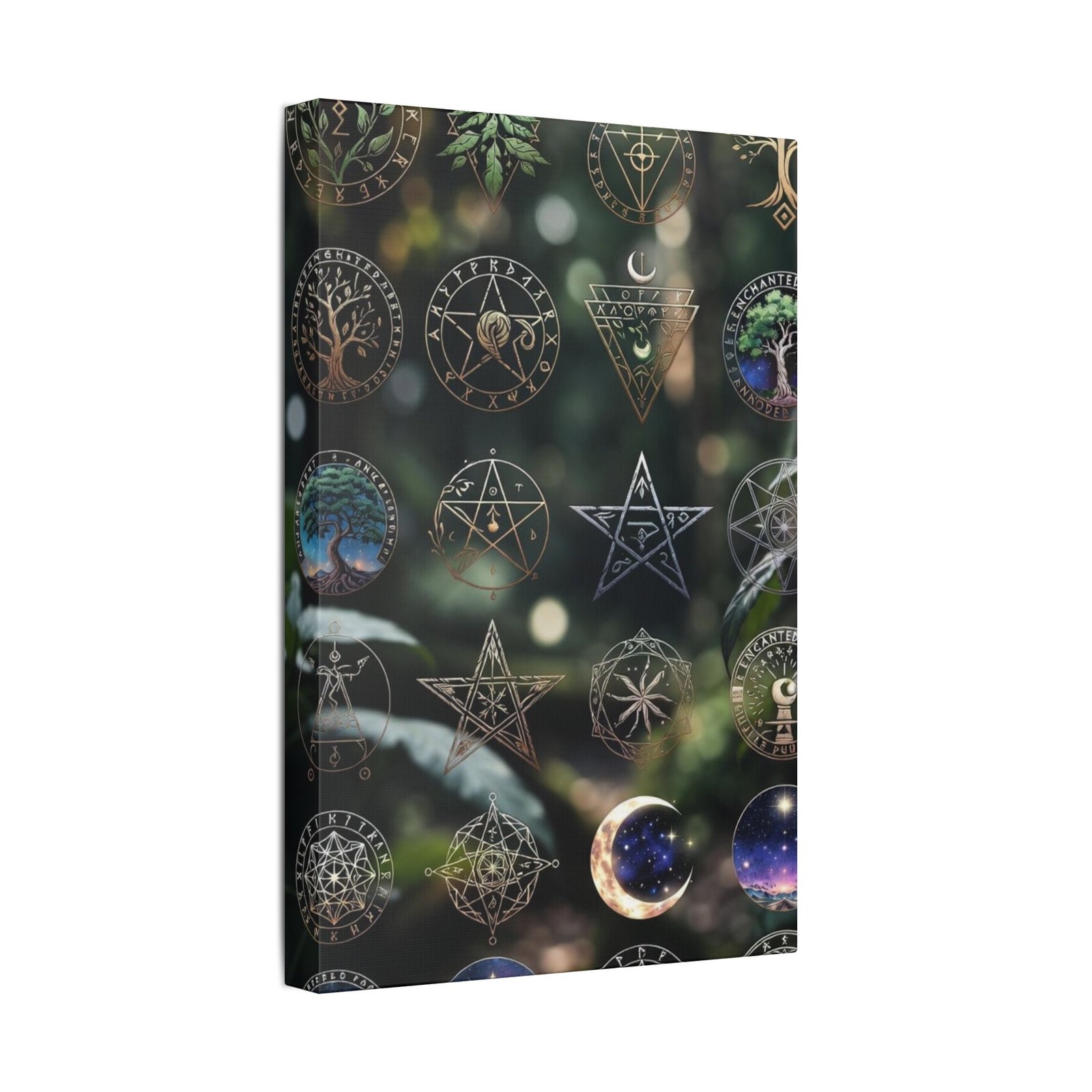 Celestial Moon & Sigils Stretched Canvas – Mystical Wall Art for Bedroom, Meditation, & Witchy Décor - Image 29