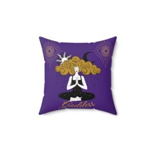 GODDESS in Dark Purple Spun Polyester Square Pillow