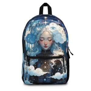 Mystic Dreamer Backpack — Celestial Blue Goddess Art Bag