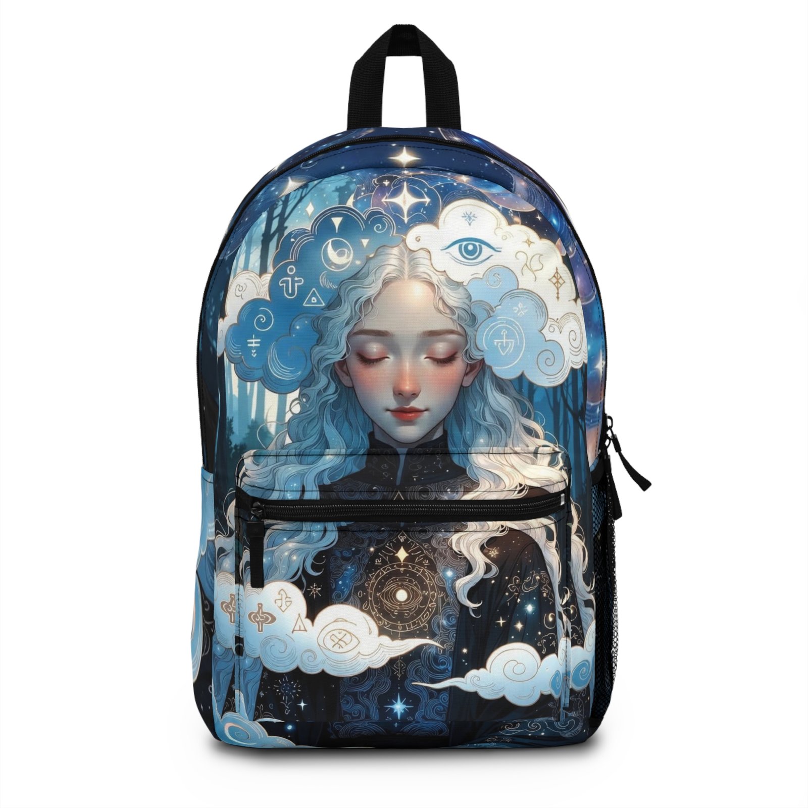 Mystic Dreamer Backpack — Celestial Blue Goddess Art Bag