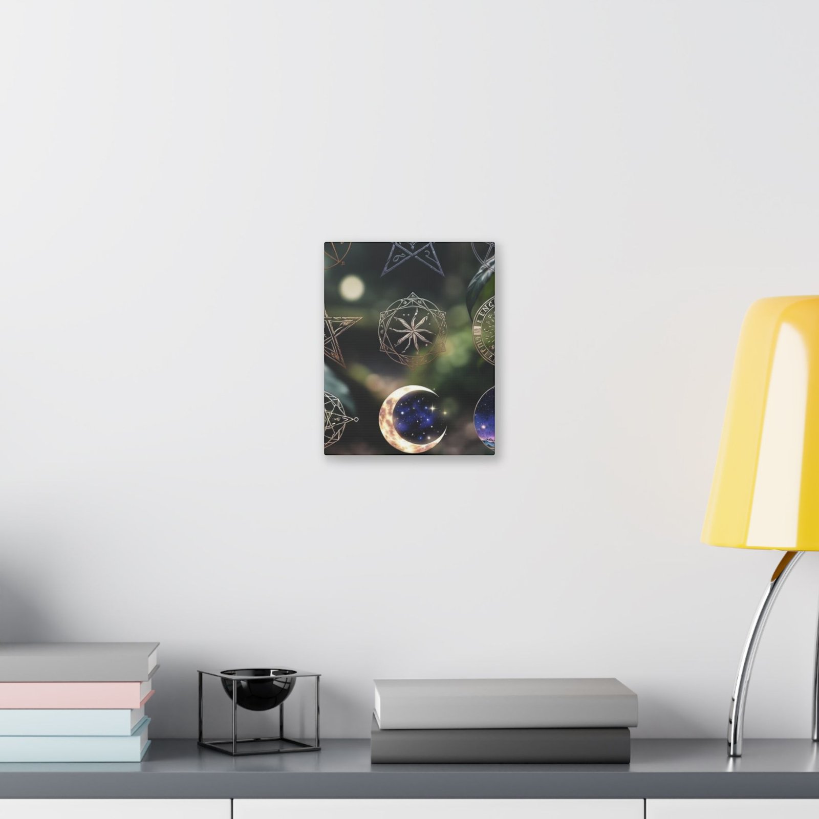 Celestial Moon & Sigils Stretched Canvas – Mystical Wall Art for Bedroom, Meditation, & Witchy Décor - Image 15