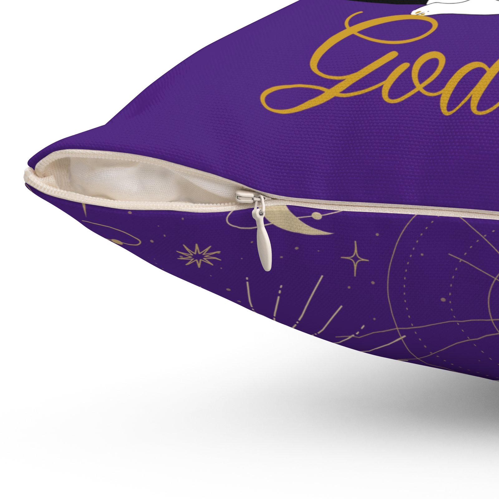 GODDESS in Dark Purple Spun Polyester Square Pillow - Image 3