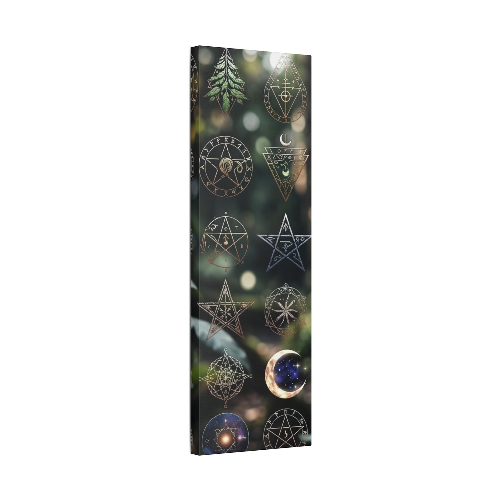 Celestial Moon & Sigils Stretched Canvas – Mystical Wall Art for Bedroom, Meditation, & Witchy Décor - Image 37