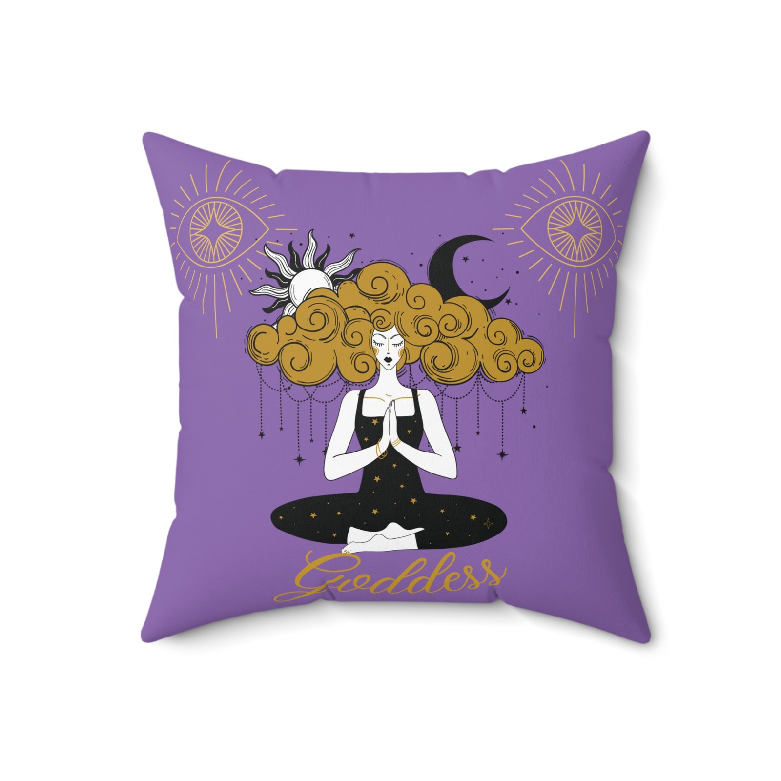 GODDESS in Light Purple Lavender Spun Polyester Square Pillow - Image 7