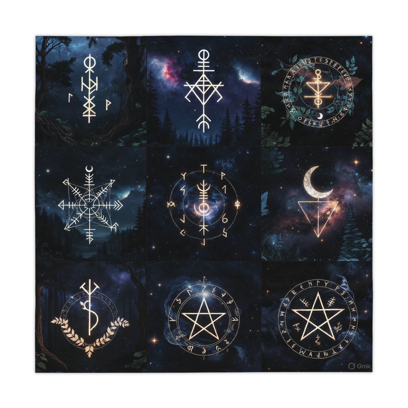 Occult Symbols Tablecloth — Mystical Pagan Altar & Dining Cloth - Image 4