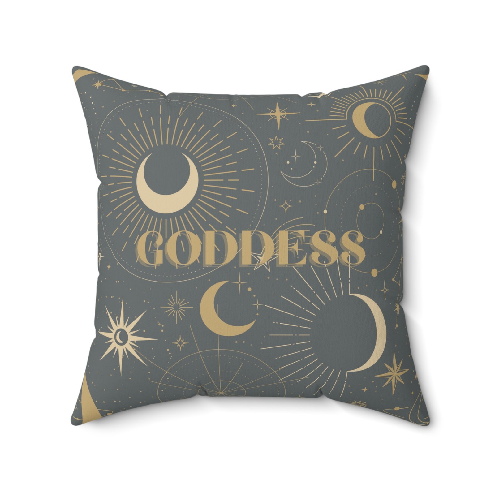 GODDESS in Grey Spun Polyester Square Pillow - Image 11