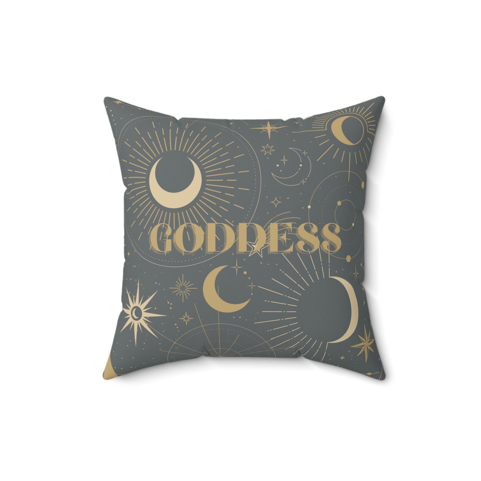 SUN GODDESS Tarot Card Dark Grey Spun Polyester Square Pillow - Image 5