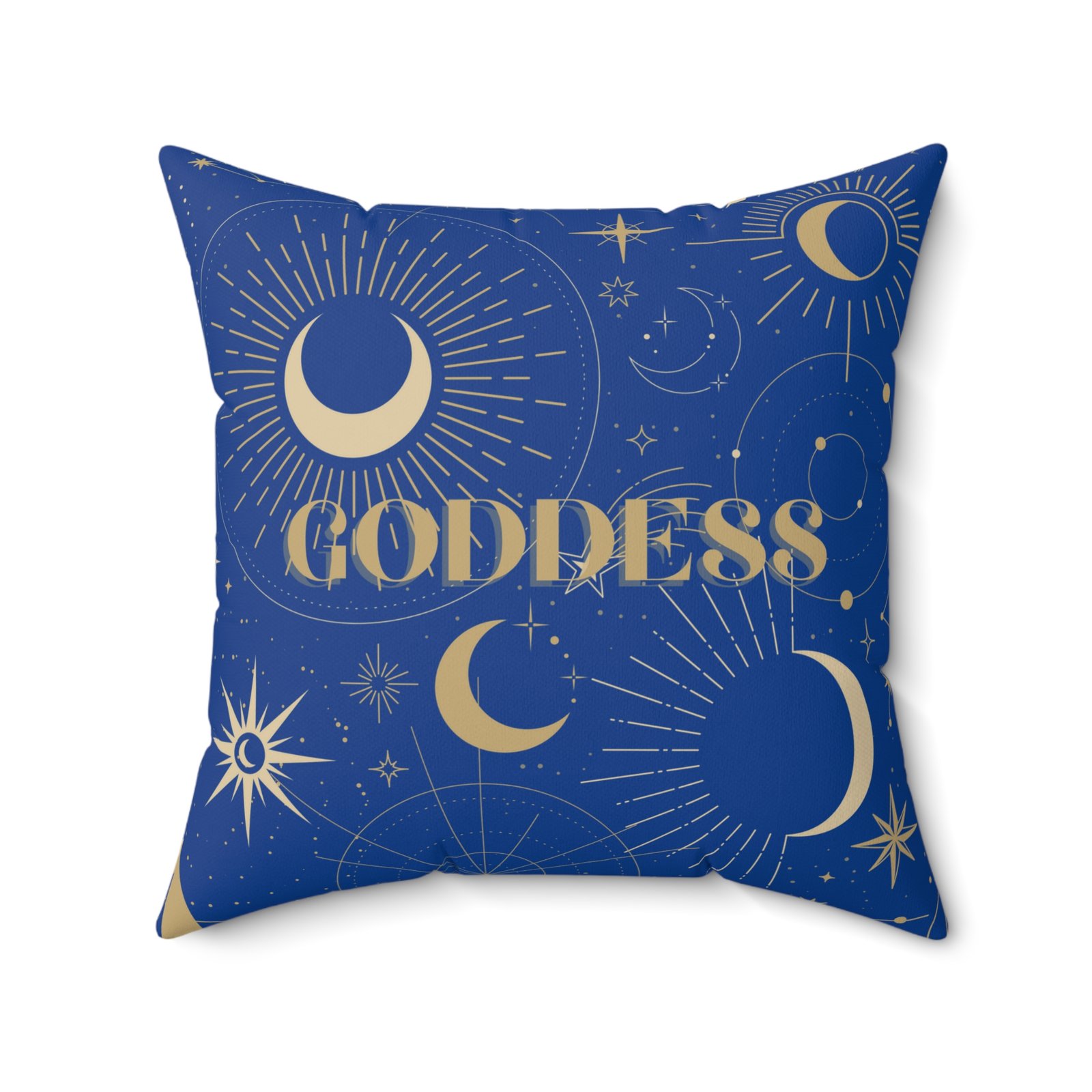 SUN GODDESS Tarot Card Dark Blue Spun Polyester Square Zippered Pillow - Image 11