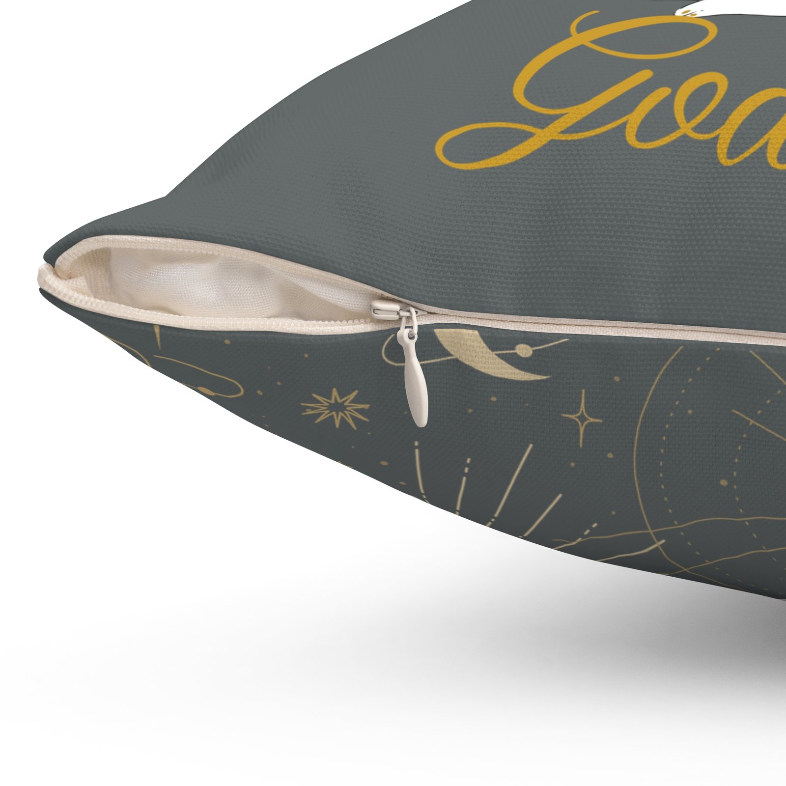 GODDESS in Grey Spun Polyester Square Pillow - Image 12