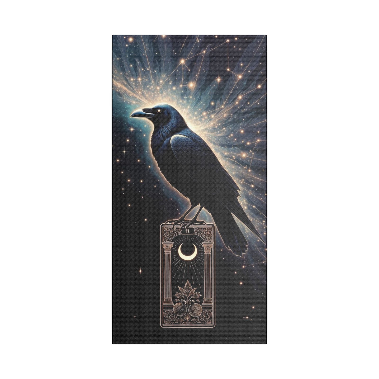 Mystic Raven Canvas Print — Crescent Moon Stretched Wall Art - Image 13