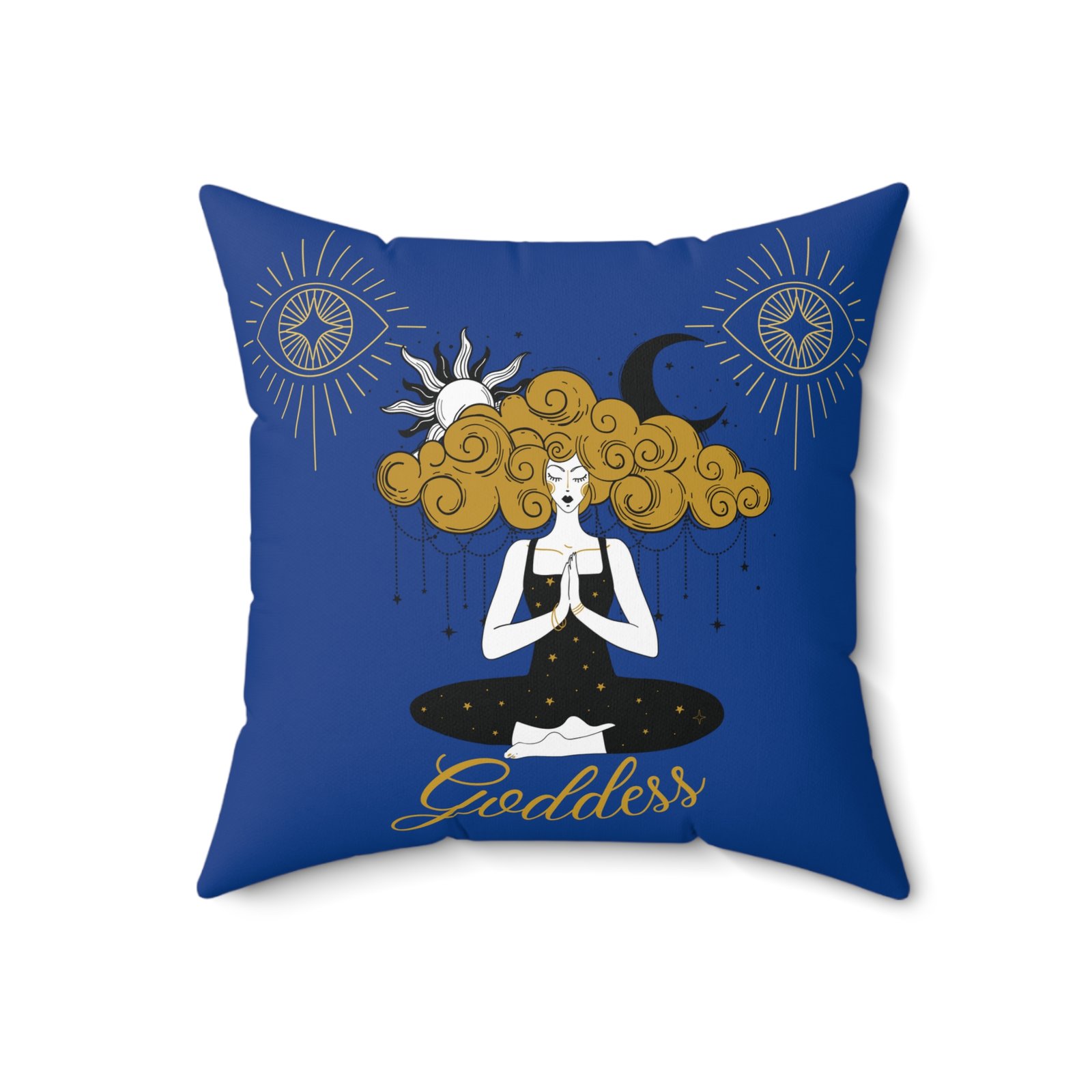 GODDESS in Dark Blue Spun Polyester Square Pillow - Image 7