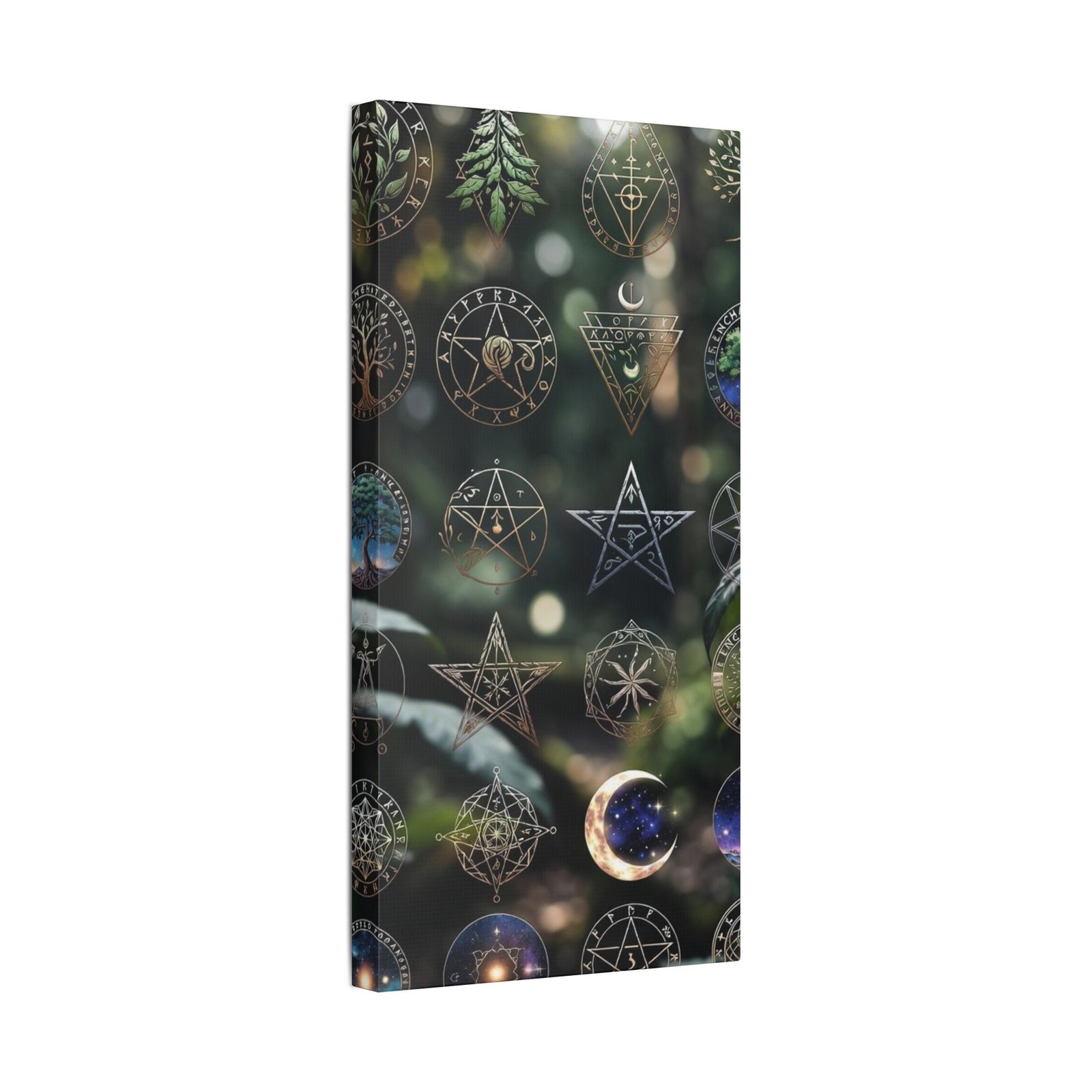 Celestial Moon & Sigils Stretched Canvas – Mystical Wall Art for Bedroom, Meditation, & Witchy Décor - Image 33