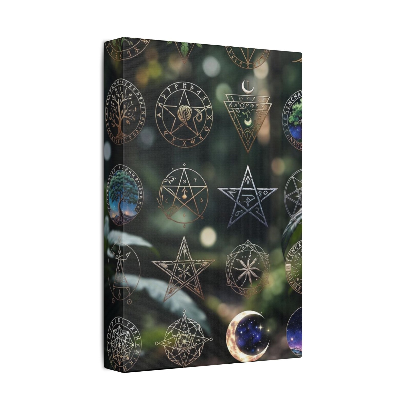 Celestial Moon & Sigils Stretched Canvas – Mystical Wall Art for Bedroom, Meditation, & Witchy Décor - Image 18