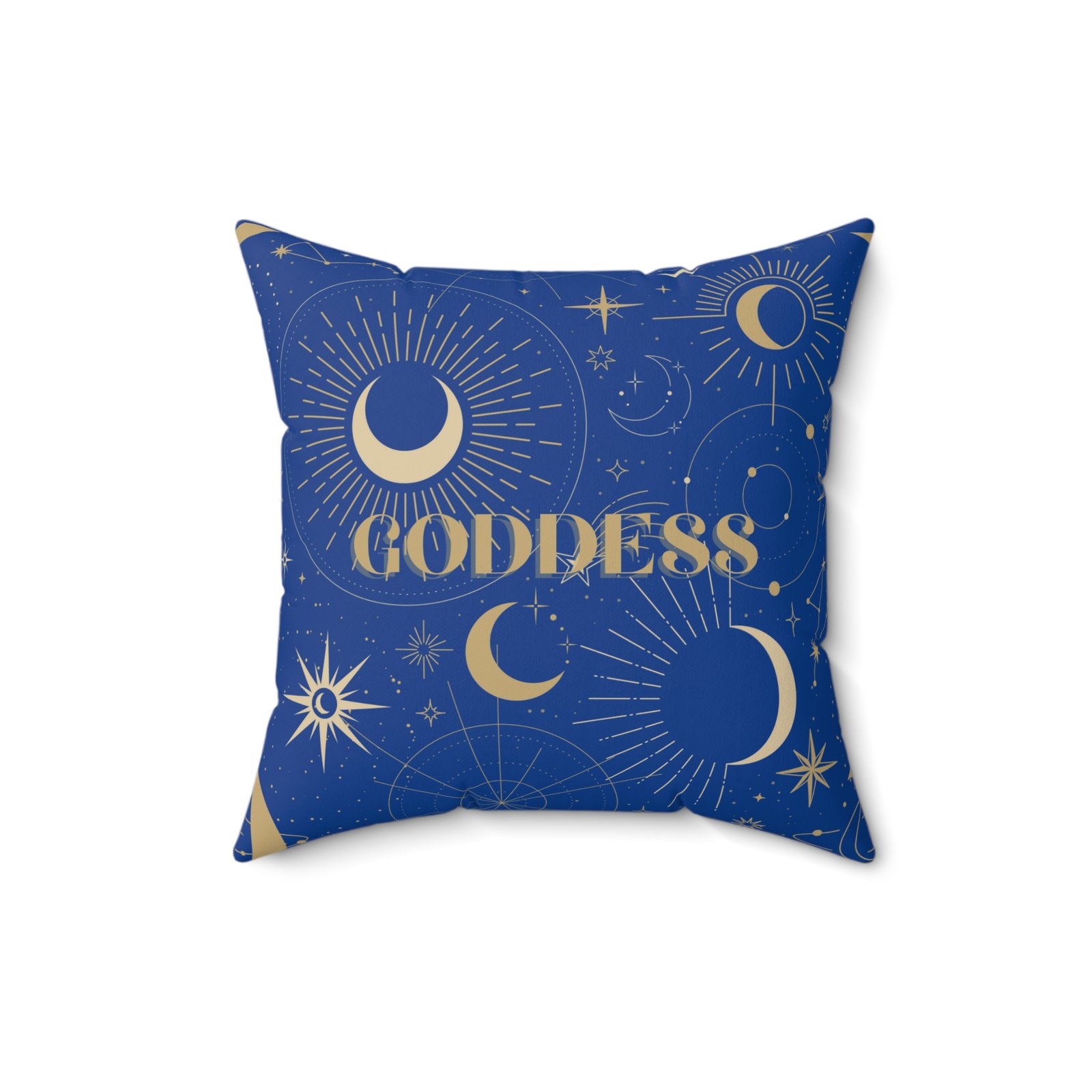 GODDESS in Dark Blue Spun Polyester Square Pillow - Image 5