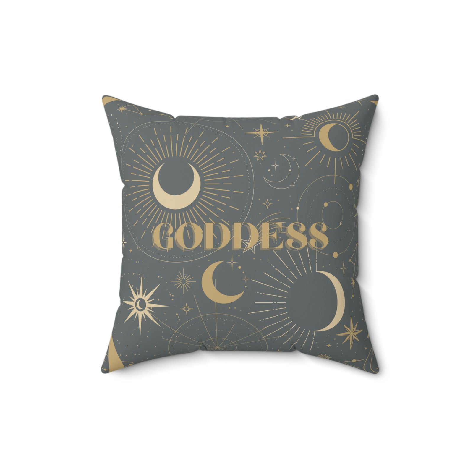 GODDESS in Grey Spun Polyester Square Pillow - Image 5