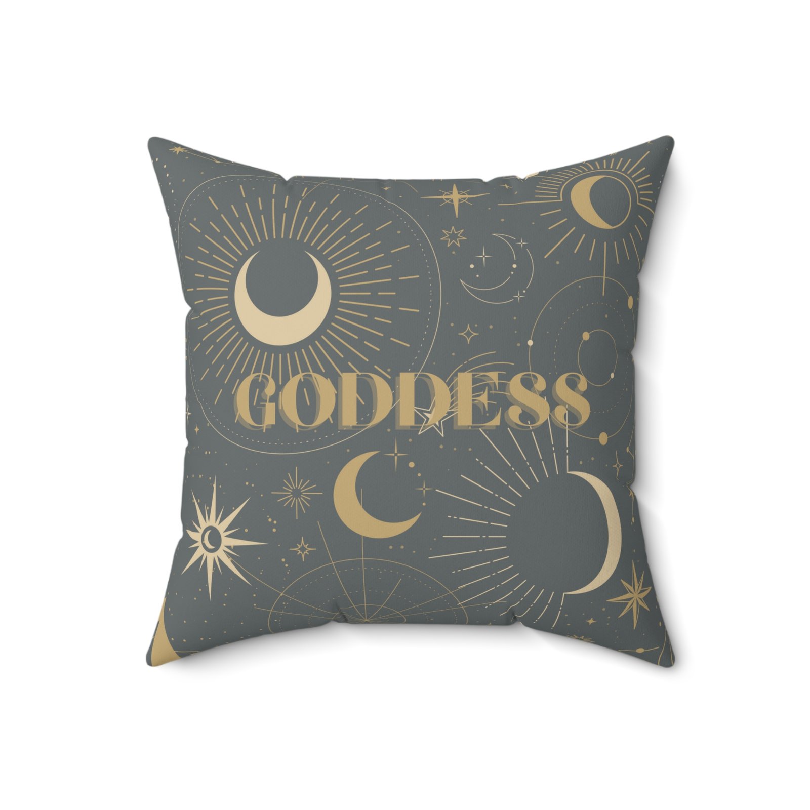 SUN GODDESS Tarot Card Dark Grey Spun Polyester Square Pillow - Image 8