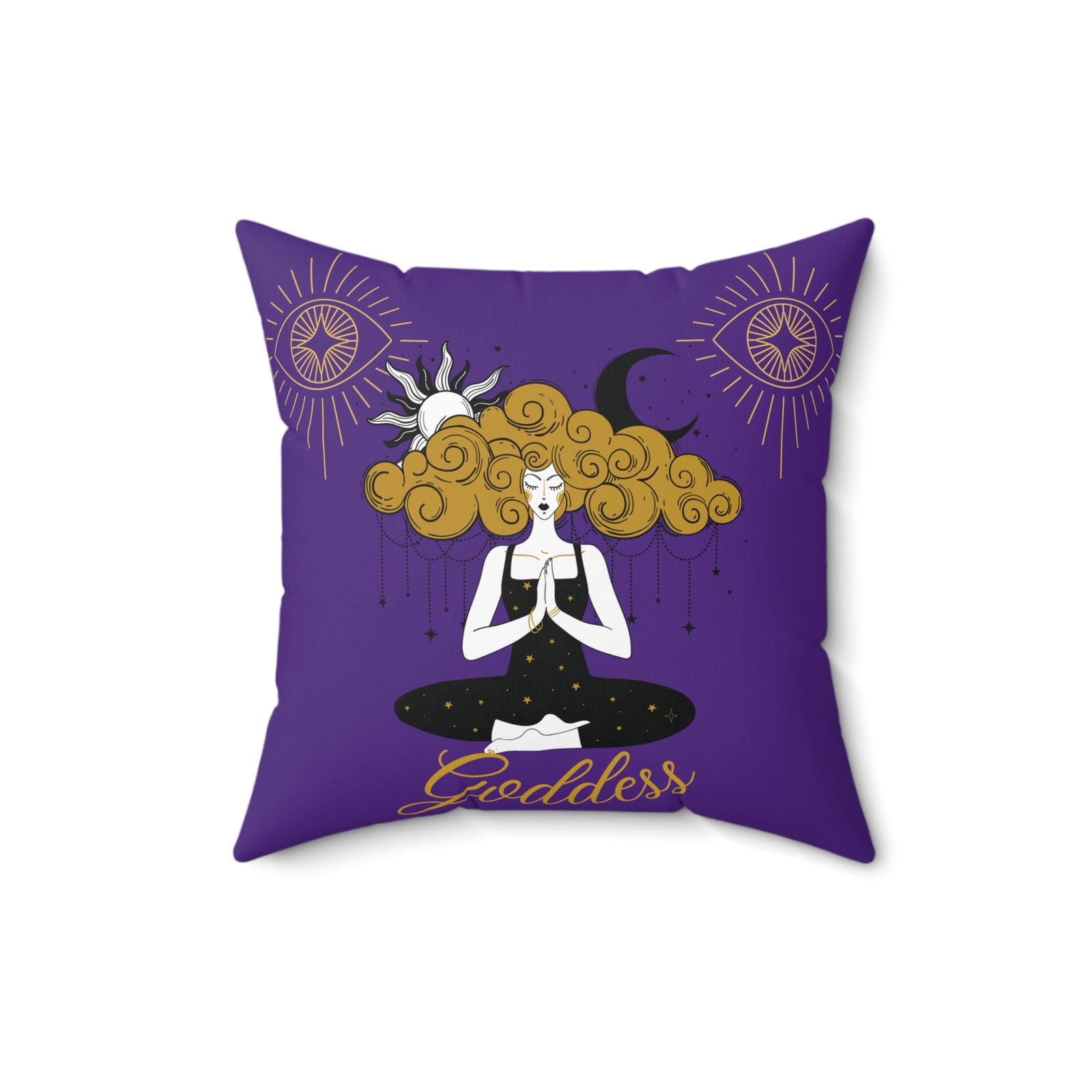 GODDESS in Dark Purple Spun Polyester Square Pillow - Image 4