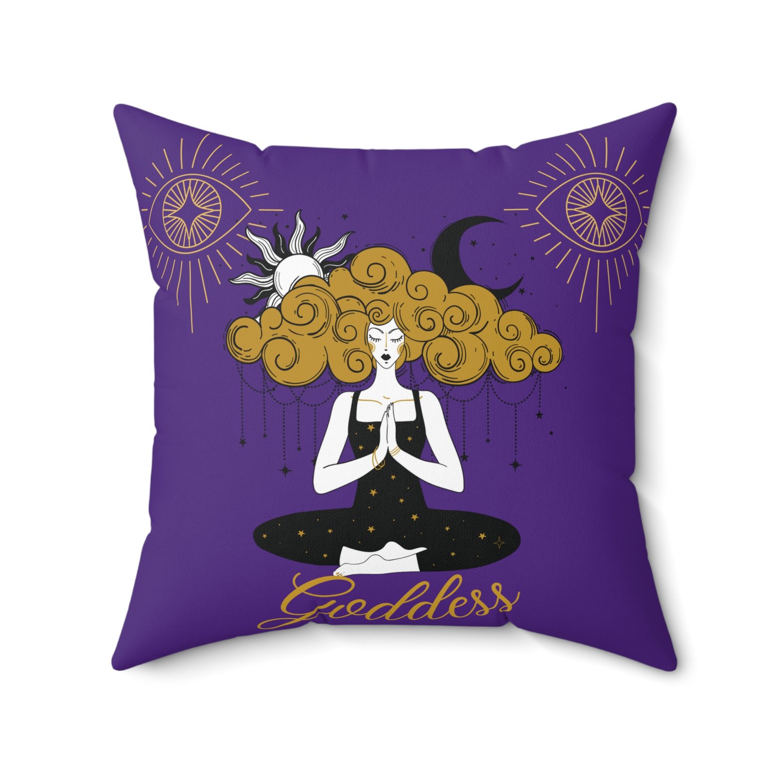 GODDESS in Dark Purple Spun Polyester Square Pillow - Image 10