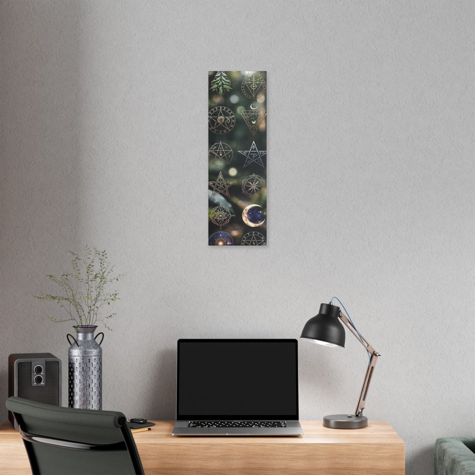 Celestial Moon & Sigils Stretched Canvas – Mystical Wall Art for Bedroom, Meditation, & Witchy Décor - Image 24