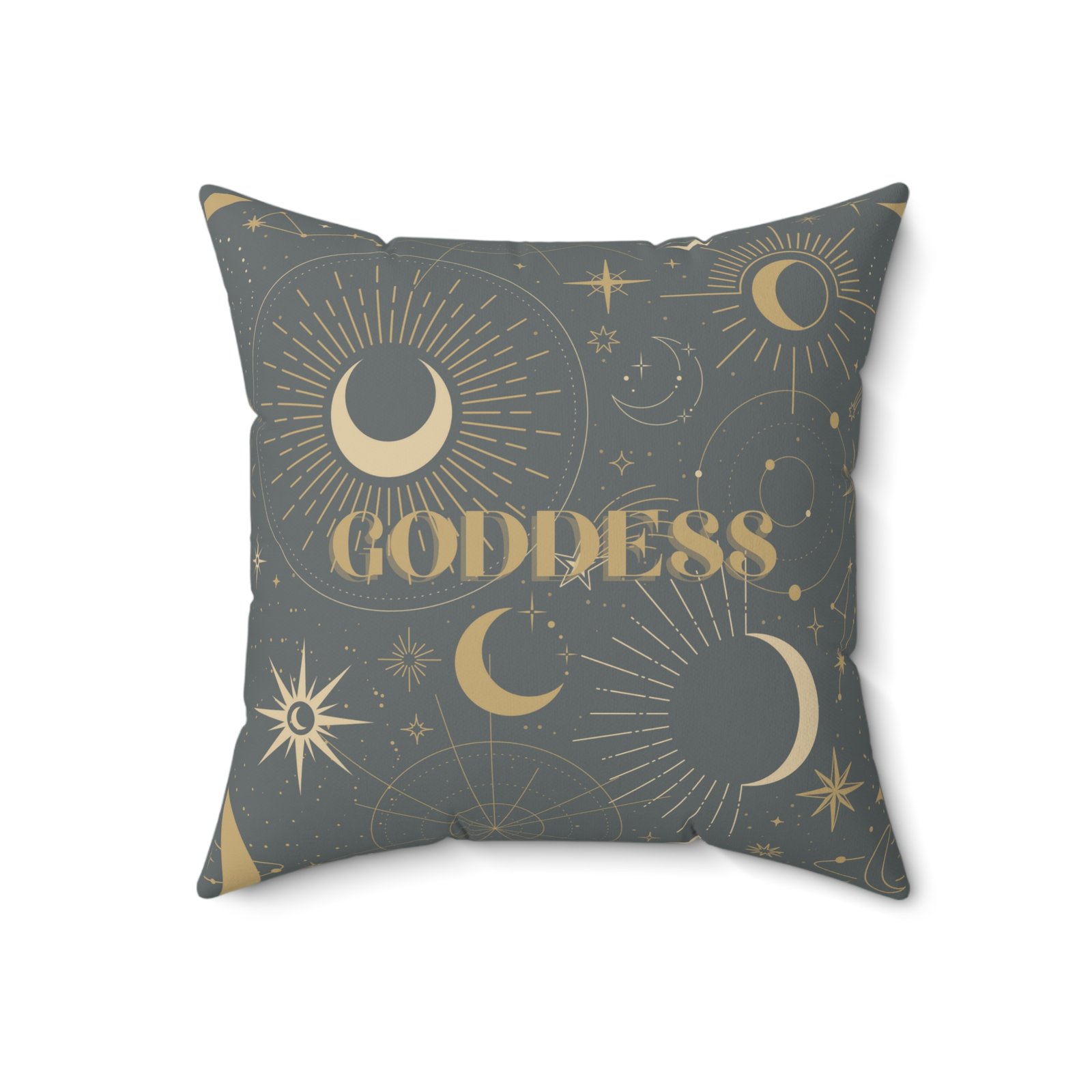 GODDESS in Grey Spun Polyester Square Pillow - Image 8