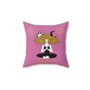 GODDESS in Pink Spun Polyester Square Pillow