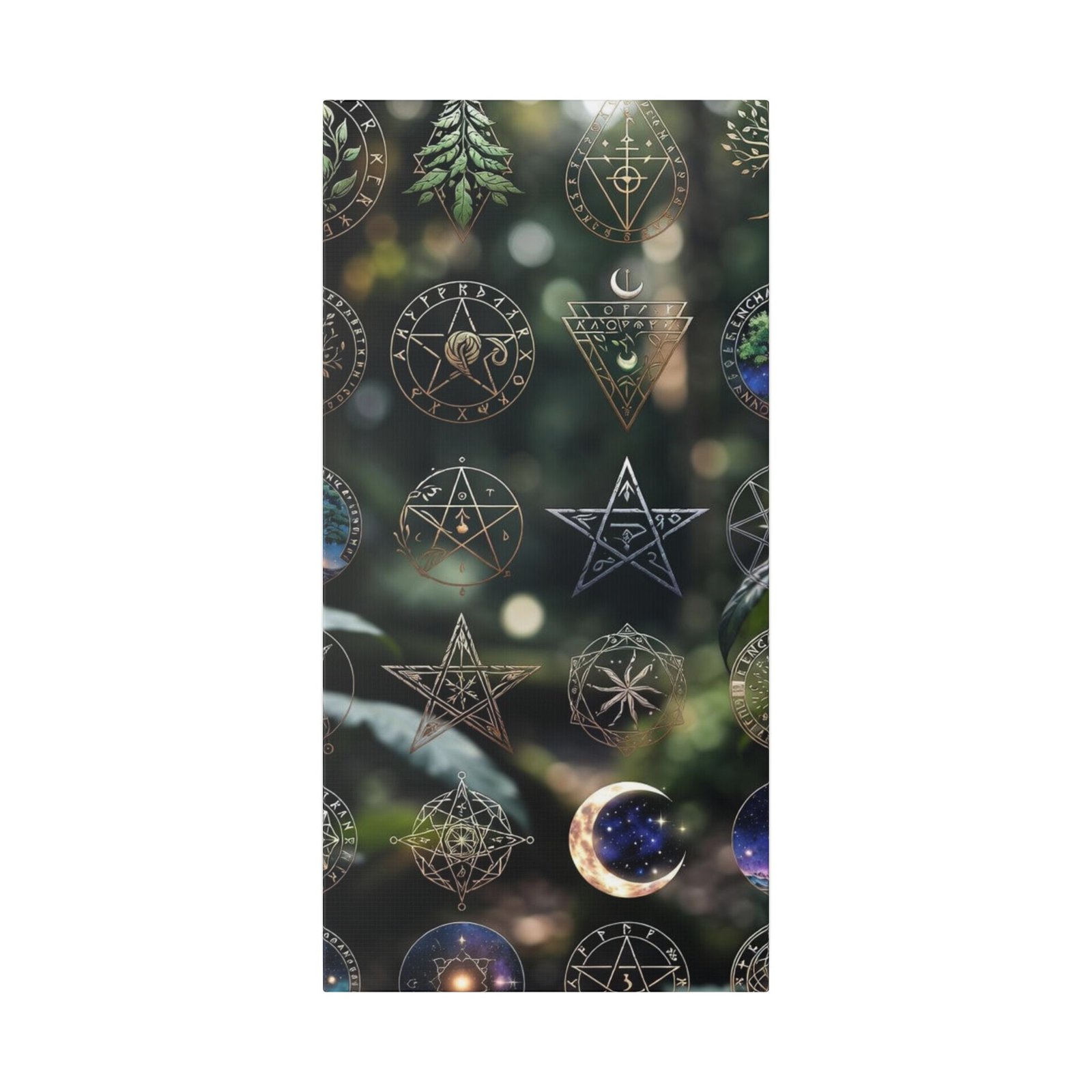 Celestial Moon & Sigils Stretched Canvas – Mystical Wall Art for Bedroom, Meditation, & Witchy Décor - Image 34