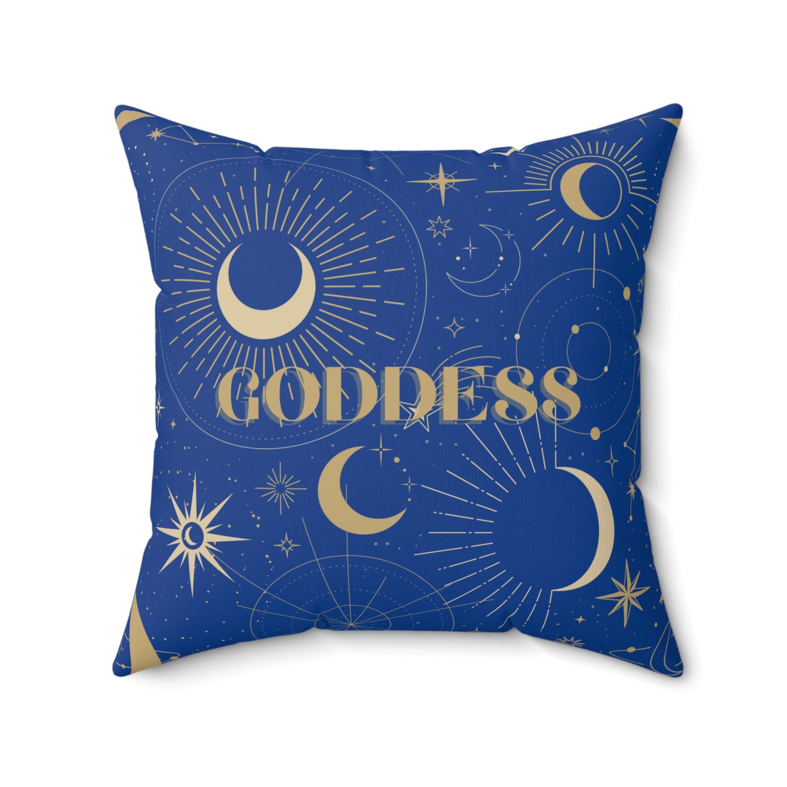 GODDESS in Dark Blue Spun Polyester Square Pillow - Image 11