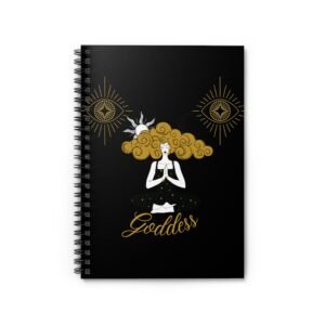 Goddess Black Spiral Notebook - Ruled Line