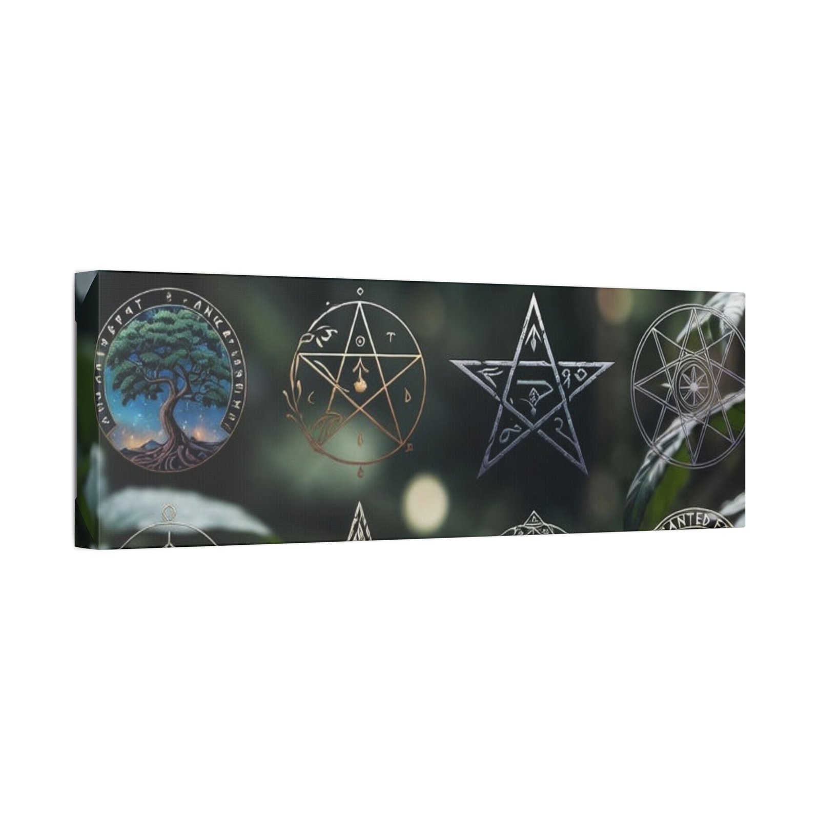 Celestial Moon & Sigils Stretched Canvas – Mystical Wall Art for Bedroom, Meditation, & Witchy Décor - Image 10