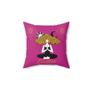 GODDESS in Bright Pink Spun Polyester Square Pillow
