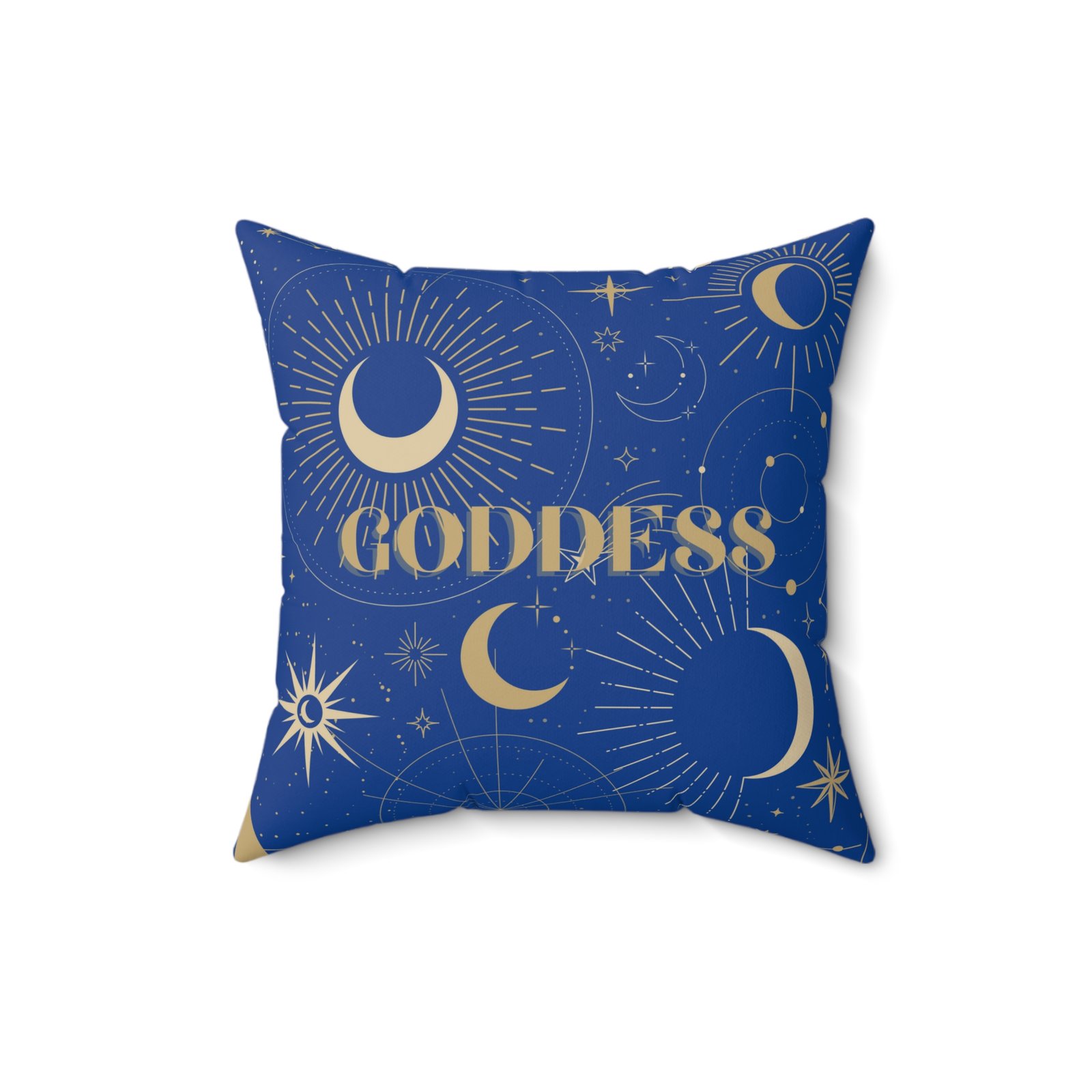 SUN GODDESS Tarot Card Dark Blue Spun Polyester Square Zippered Pillow - Image 5