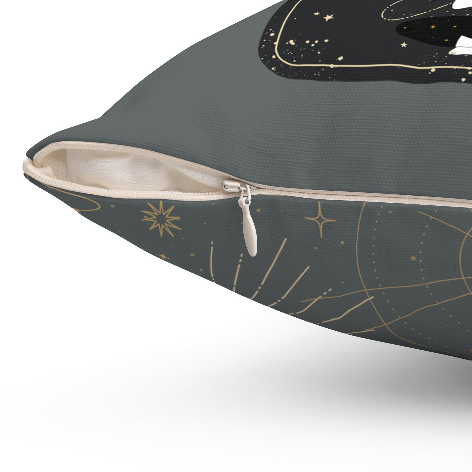 SUN GODDESS Tarot Card Dark Grey Spun Polyester Square Pillow - Image 3