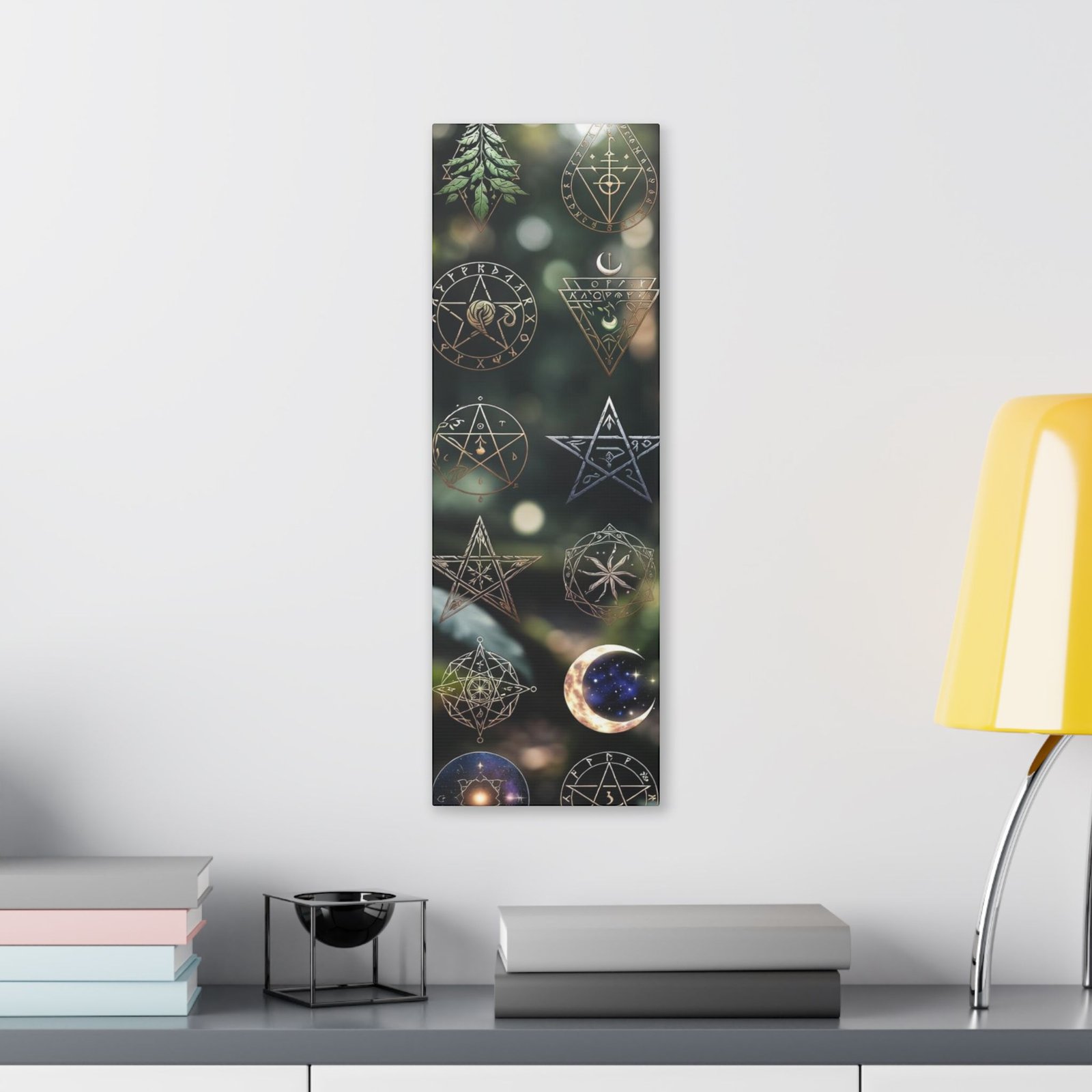 Celestial Moon & Sigils Stretched Canvas – Mystical Wall Art for Bedroom, Meditation, & Witchy Décor - Image 23