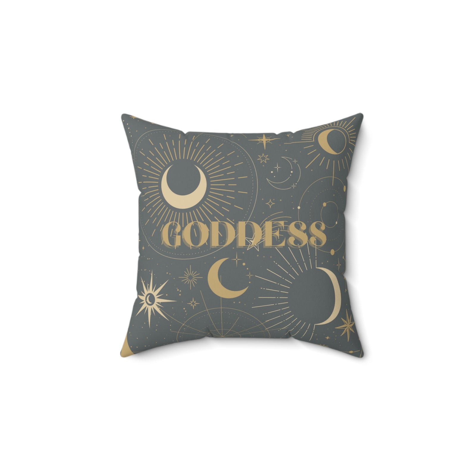 SUN GODDESS Tarot Card Dark Grey Spun Polyester Square Pillow - Image 2