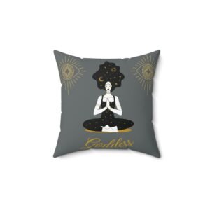 DH GODDESS in Grey Spun Polyester Square Pillow