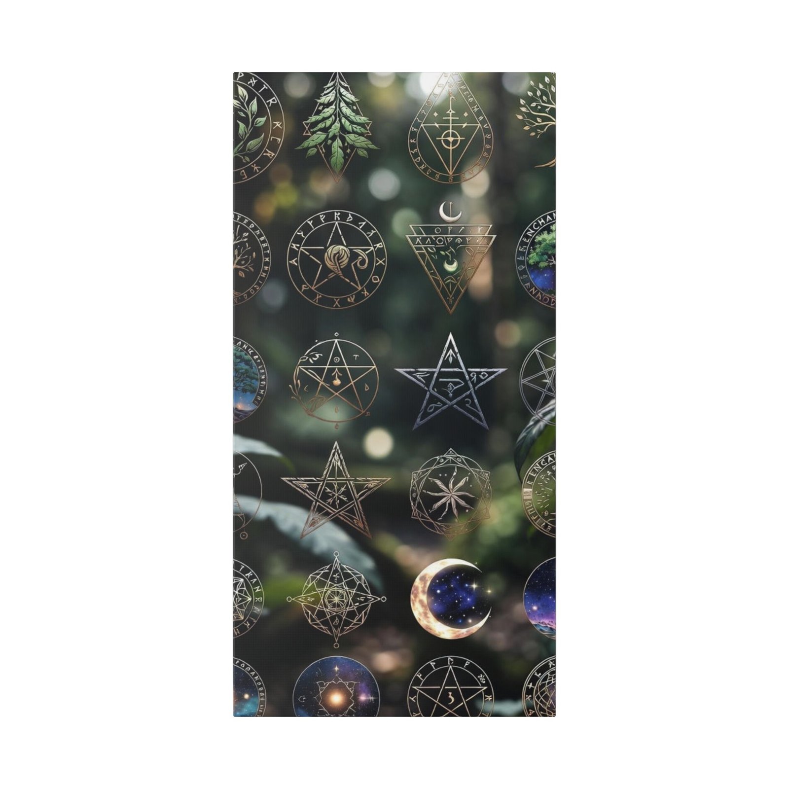 Celestial Moon & Sigils Stretched Canvas – Mystical Wall Art for Bedroom, Meditation, & Witchy Décor - Image 50