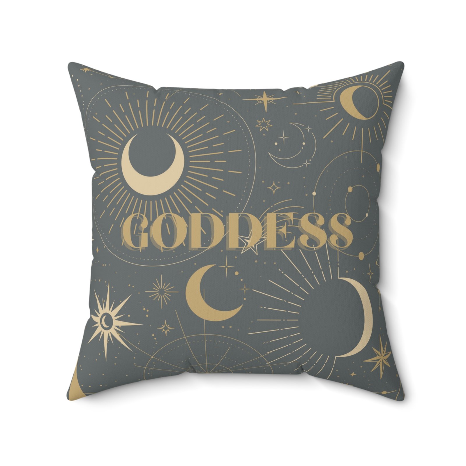 SUN GODDESS Tarot Card Dark Grey Spun Polyester Square Pillow - Image 11