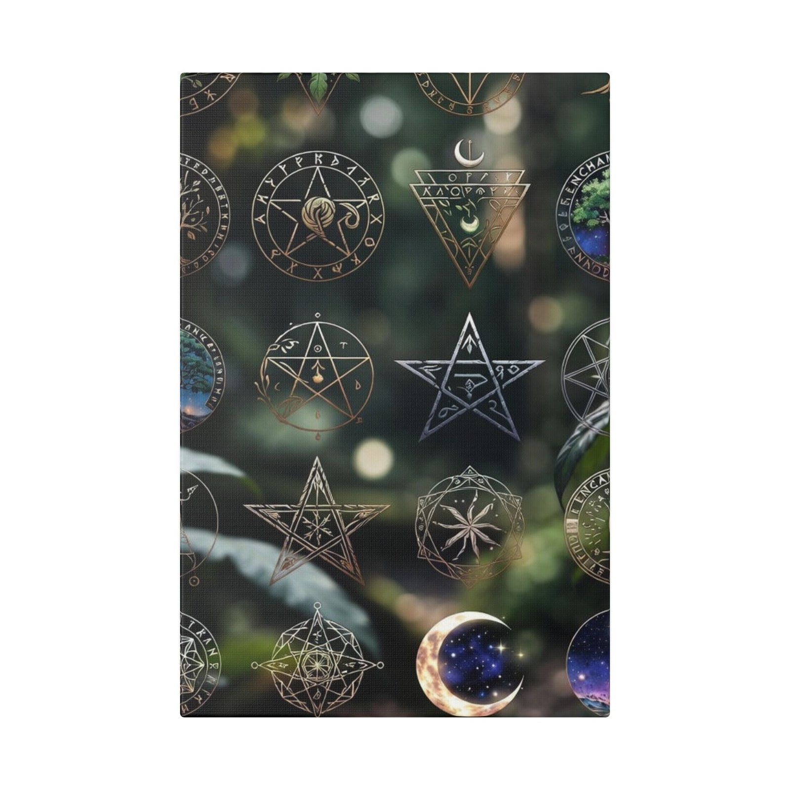 Celestial Moon & Sigils Stretched Canvas – Mystical Wall Art for Bedroom, Meditation, & Witchy Décor - Image 17