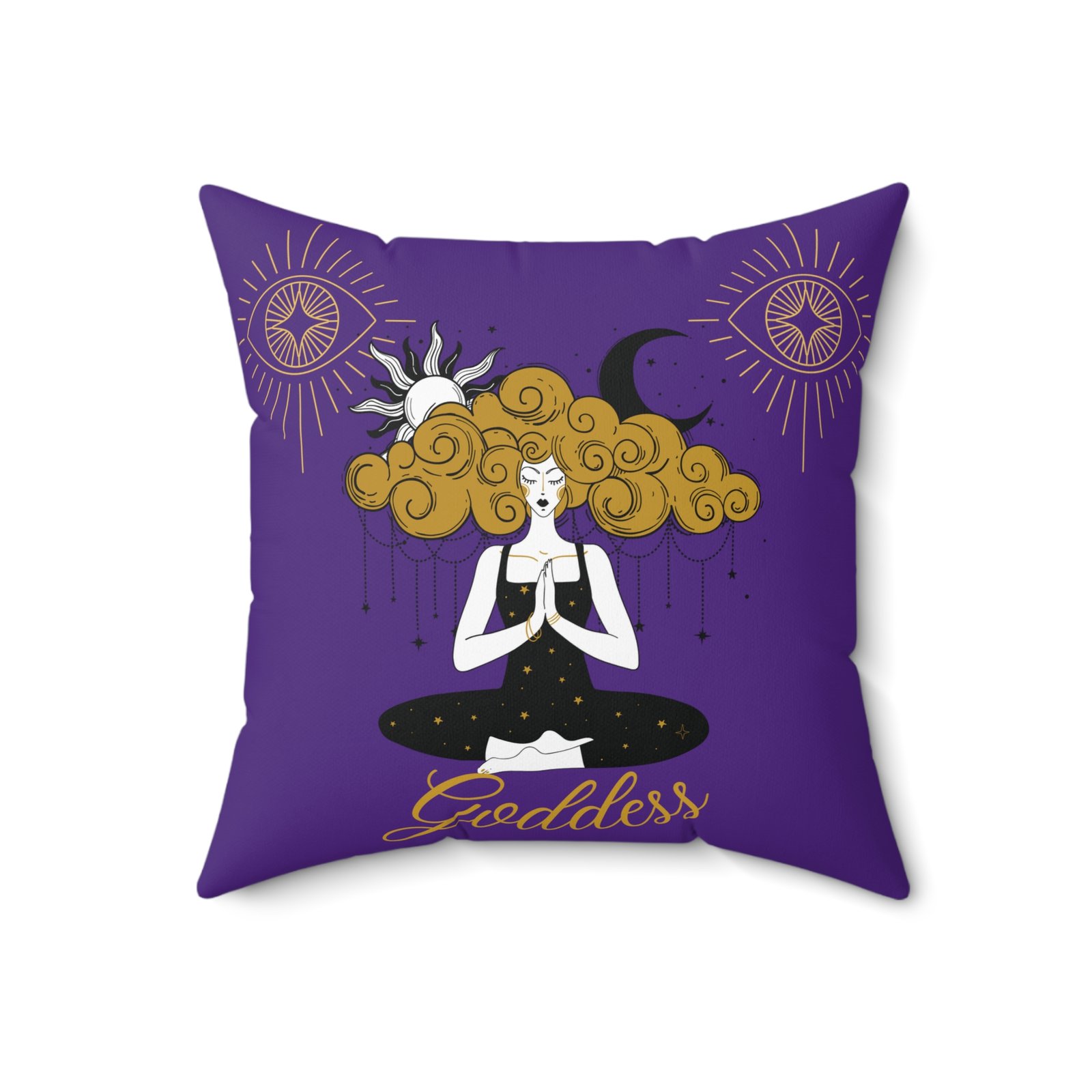 GODDESS in Dark Purple Spun Polyester Square Pillow - Image 7
