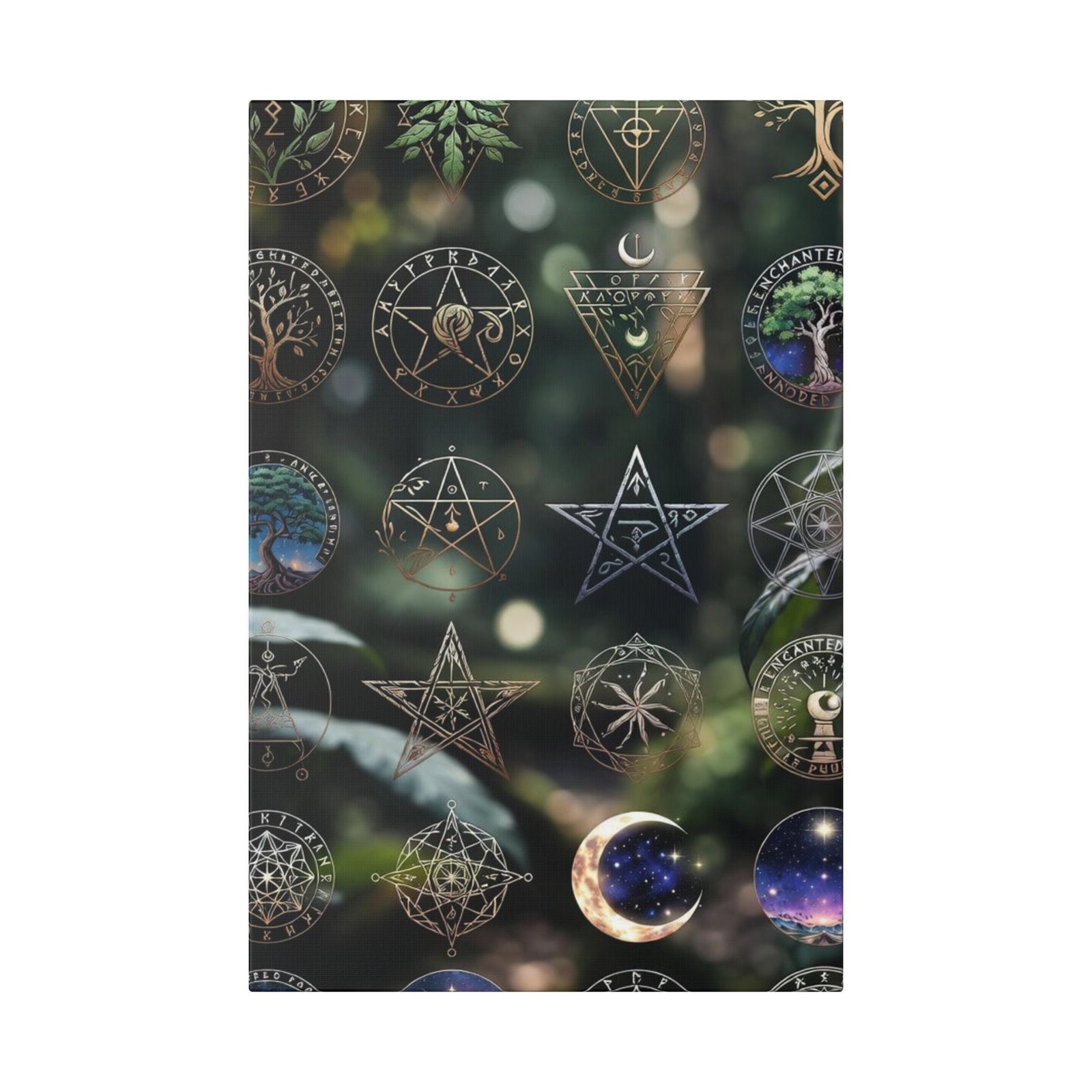 Celestial Moon & Sigils Stretched Canvas – Mystical Wall Art for Bedroom, Meditation, & Witchy Décor - Image 30