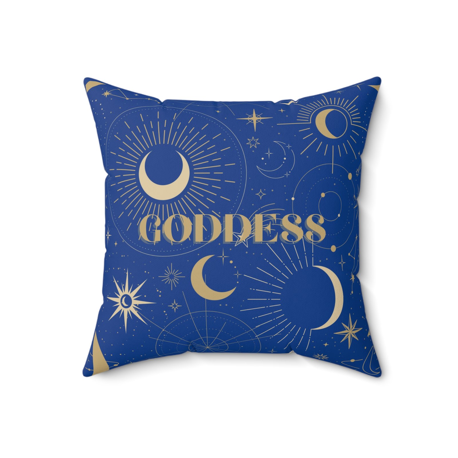 GODDESS in Dark Blue Spun Polyester Square Pillow - Image 8
