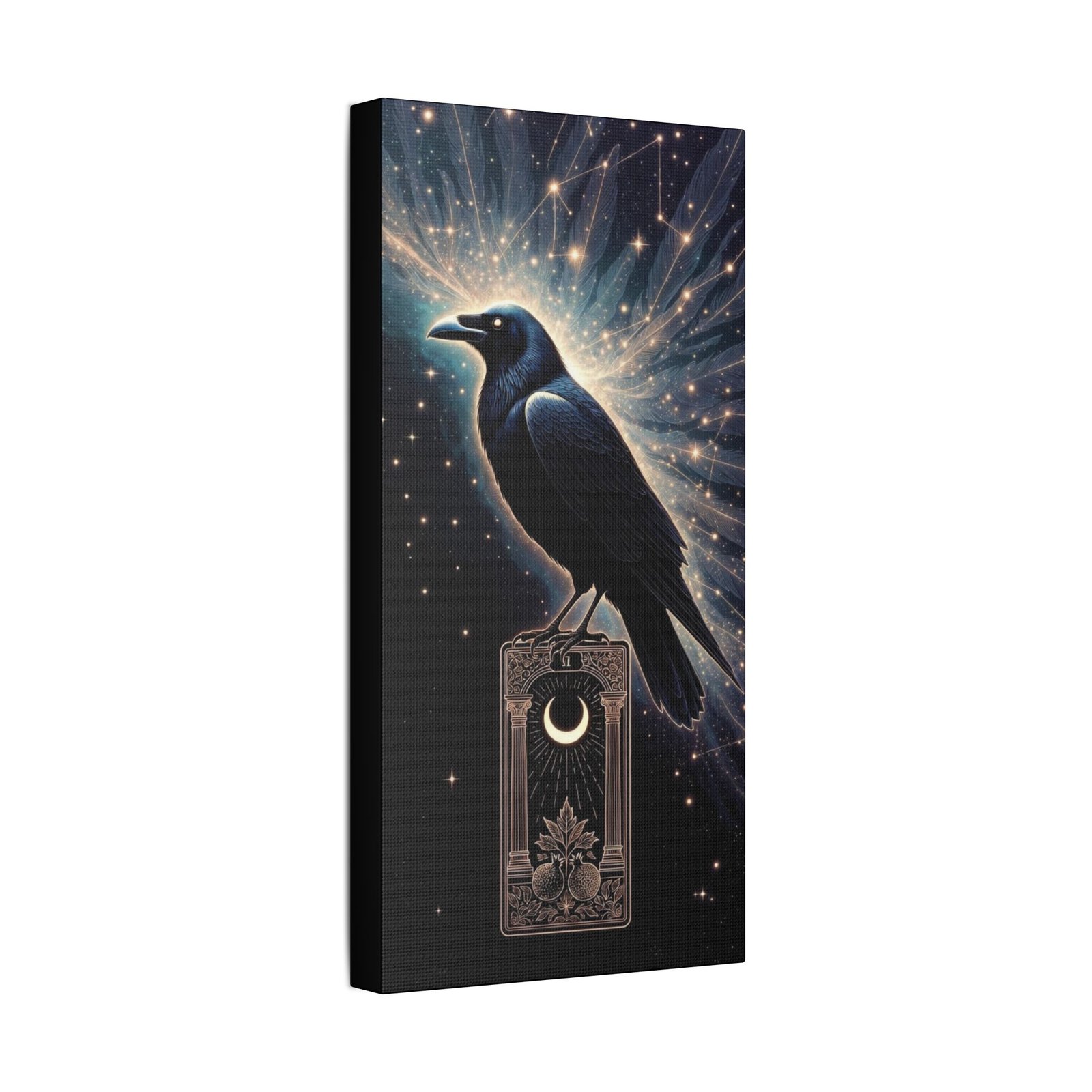 Mystic Raven Canvas Print — Crescent Moon Stretched Wall Art - Image 14