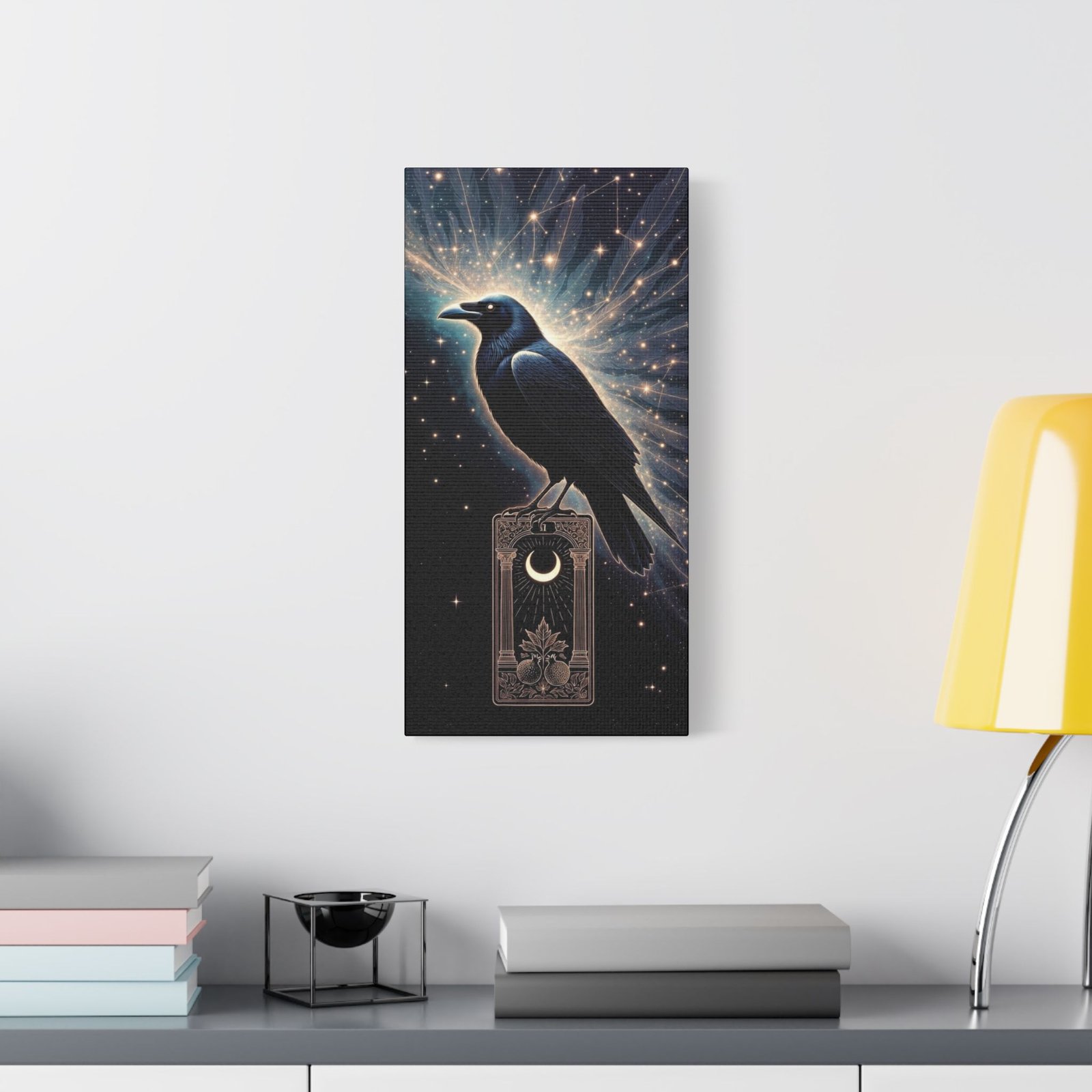 Mystic Raven Canvas Print — Crescent Moon Stretched Wall Art - Image 15